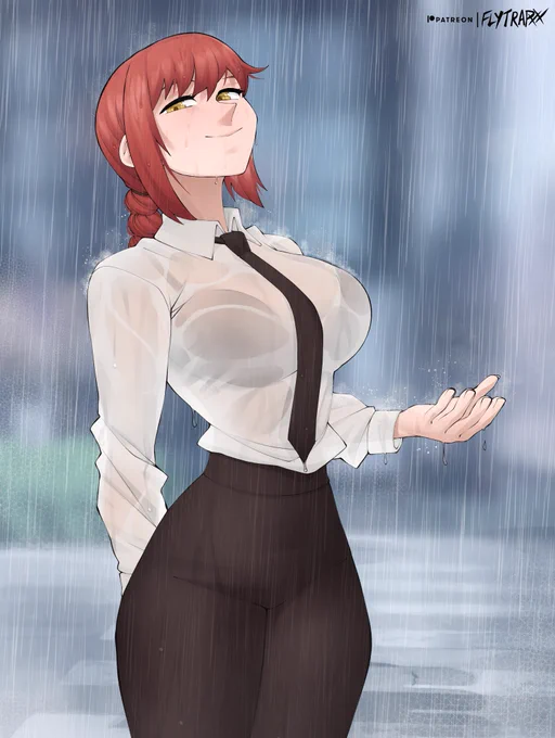 Makima enjoying the rain ⛓🌧 
