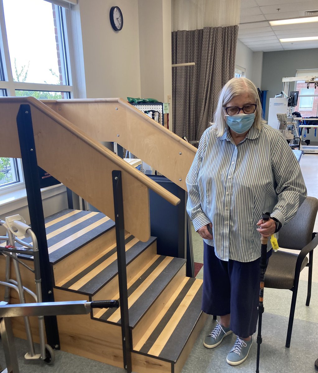 AM_Baxter's tweet photo. Sadie Baxter putting some hard physical therapy work at UVA Encompass Health Rehab Hospital today. Cooking, dishwasher, transfers, steps and a car simulator all in the green! Still waiting on results from the flight simulator… #rehab #strokeisnojoke #thumbsup https://t.co/t35RJpP0Xx