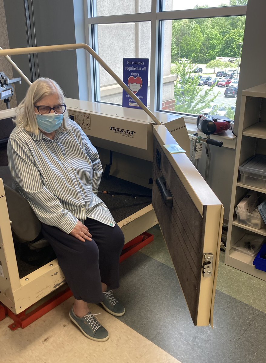 AM_Baxter's tweet photo. Sadie Baxter putting some hard physical therapy work at UVA Encompass Health Rehab Hospital today. Cooking, dishwasher, transfers, steps and a car simulator all in the green! Still waiting on results from the flight simulator… #rehab #strokeisnojoke #thumbsup https://t.co/t35RJpP0Xx