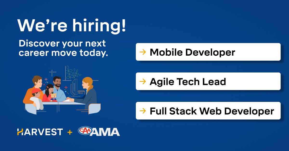 Calling all developers! 🗣️ Check out AMA’s open roles to see how you can stretch your skills and build with a trusted brand Albertans love.

hubs.ly/Q01bD_gg0

#TechJobs #CareersinTech #HarvestingCareers #StartupLife #TechLife #Startup #Startupjobs