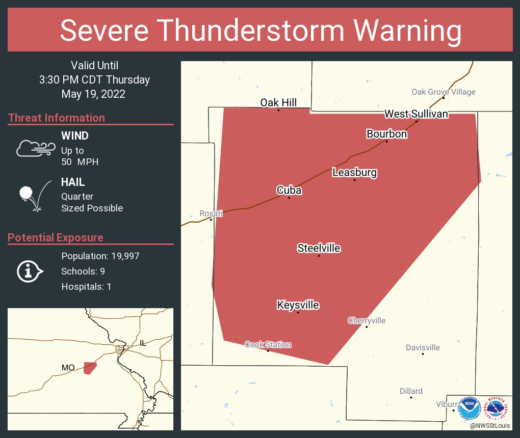 NWS Severe Tstorm on Twitter "Severe Thunderstorm Warning including