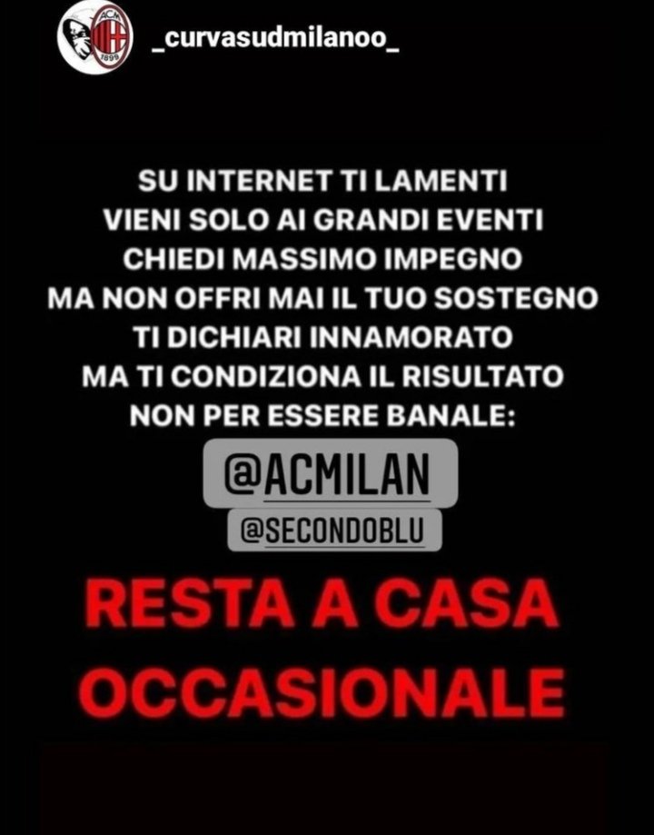 SandroCurvaSud's tweet photo. RESTA A CASA OCCASIONALE https://t.co/ouLQOJu7Y3