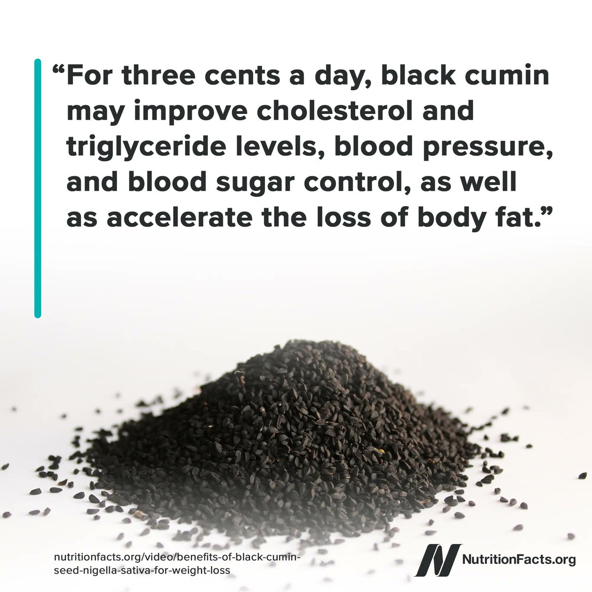 nutrition_facts's tweet photo. Consuming a ¼ teaspoon of ground black cumin each day is one of my 21 Tweaks for accelerating weight loss. https://t.co/jfHJTN08Gw. https://t.co/lwJwVZ5Njy