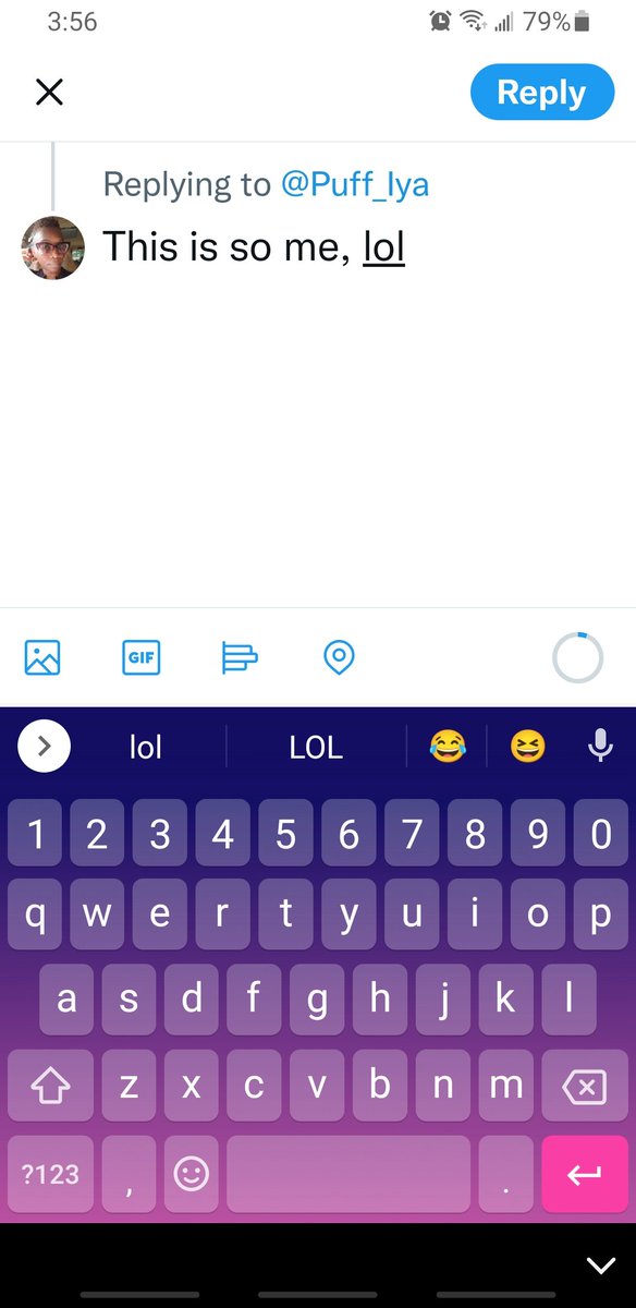 Katrina7290's tweet photo. @Puff_Iya This is so me, lol. Anything that can be purple is. Even my phone keyboard 💜🤷🏾‍♀️ https://t.co/hIi86pEUwz