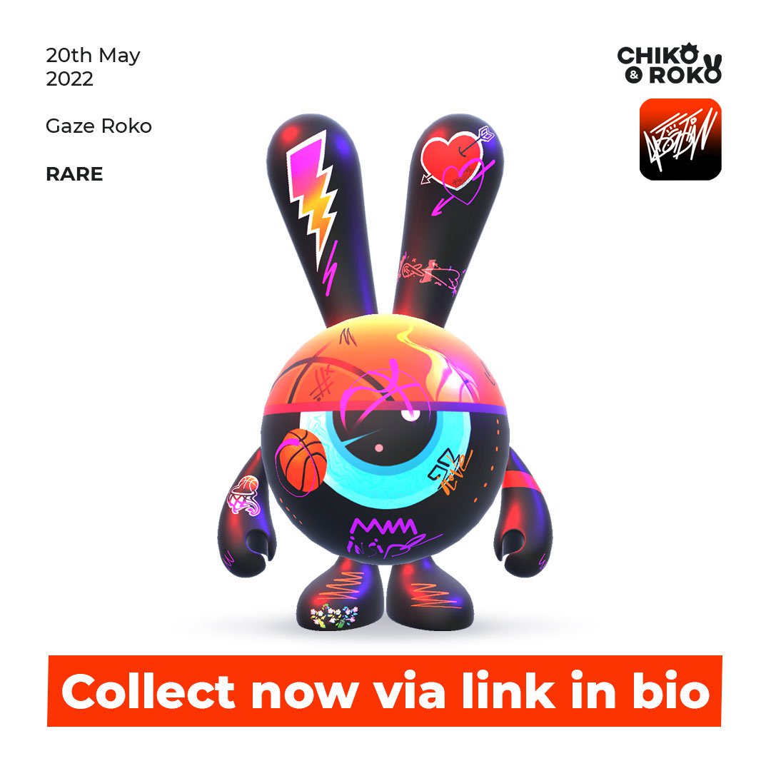 Roko is here! 🖖🏻👁 Our artist BABIN <a href="/BabinAlexx/">BABIN ILLUSTRATOR 👀</a> was inspired to create this figurine by the characters he named GAZE. The hero with the basketball is taken as the basis. It is supplemented with unique abstract lines, inscriptions, and stickers.

#chikoroko #artoys #designtoys