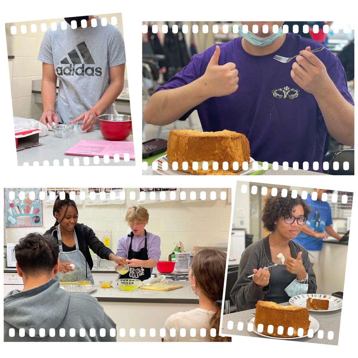 schuyler_gina's tweet photo. .@GrayslakeNorth students get excited about their finals! Authentic assessment in Culinary I allowing students to show their learning over the semester. #D127GetsREAL #FCS #Culinary #eggs #IsupportCTE https://t.co/hrFJdpE9lK