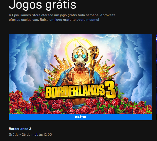 Borderlands 3 é o jogo grátis da Epic Games Store na semana