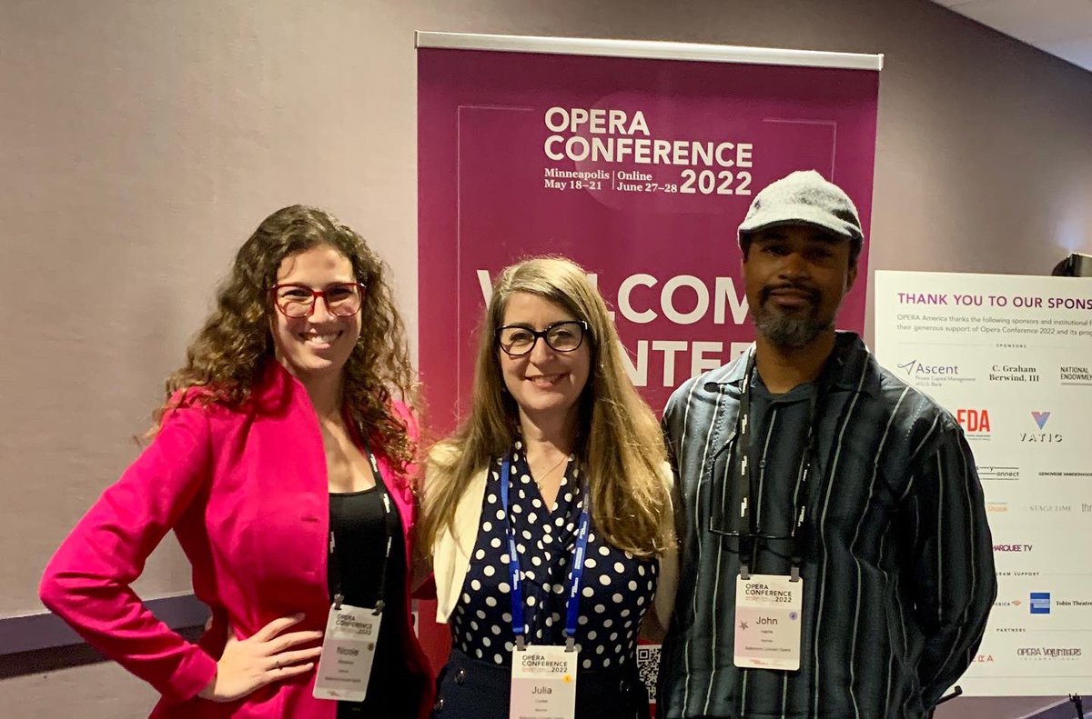 operabmore's tweet photo. The BCO team is representing at the Opera America Conference 2022! We’re thrilled to be part of over 600 opera professionals and artists coming together in Minneapolis for the first time in three years! @OPERAAmerica #operacon #opera #conference #baltimore #bmore https://t.co/H5Fu6mcyax
