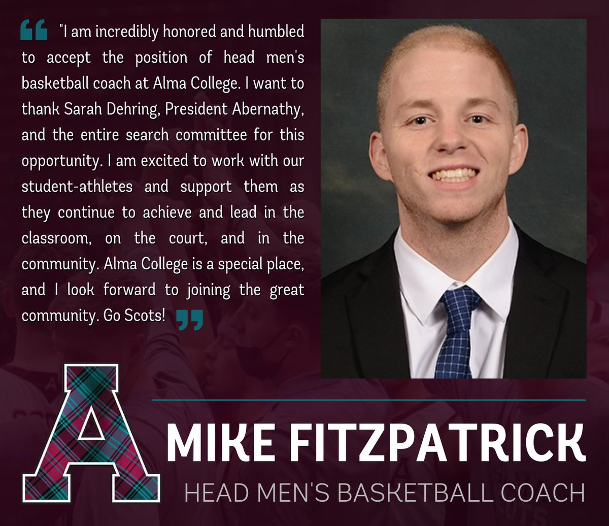 Mike Fitzpatrick named head men's basketball coach!
Read more at bit.ly/3LvnR5i