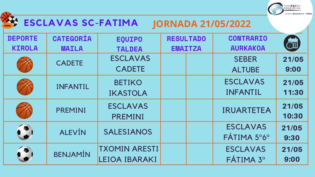 EsclavasF's tweet photo. Partidos del fin de semana https://t.co/krgkx9fuJJ