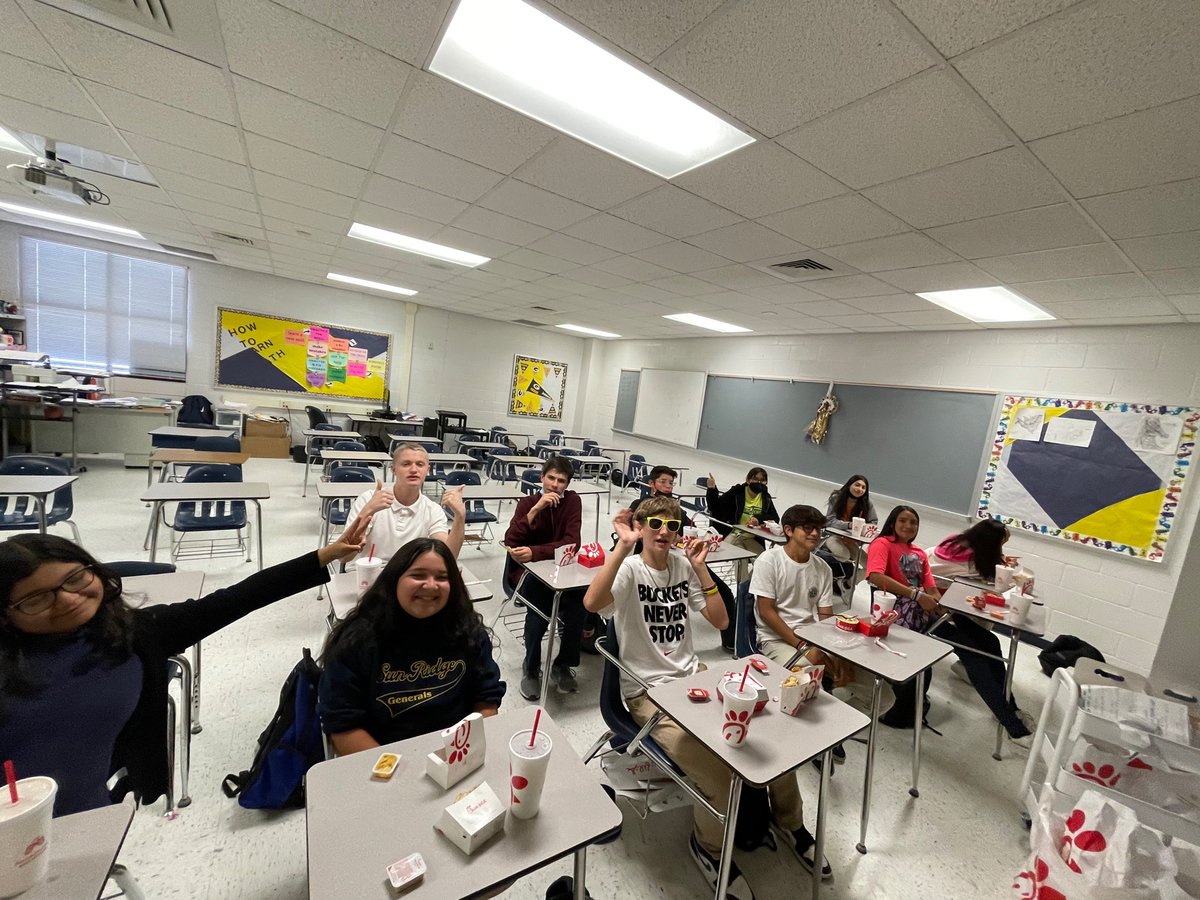 We not only had a glow day today but also a Chick-Fil-A day. Every single one of these kids passed their Algebra 1 EOC! #ChickFilASupportsAlgebra #OnAnotherLevel #EarningMy10 #SpentMy10 @ChickfilA