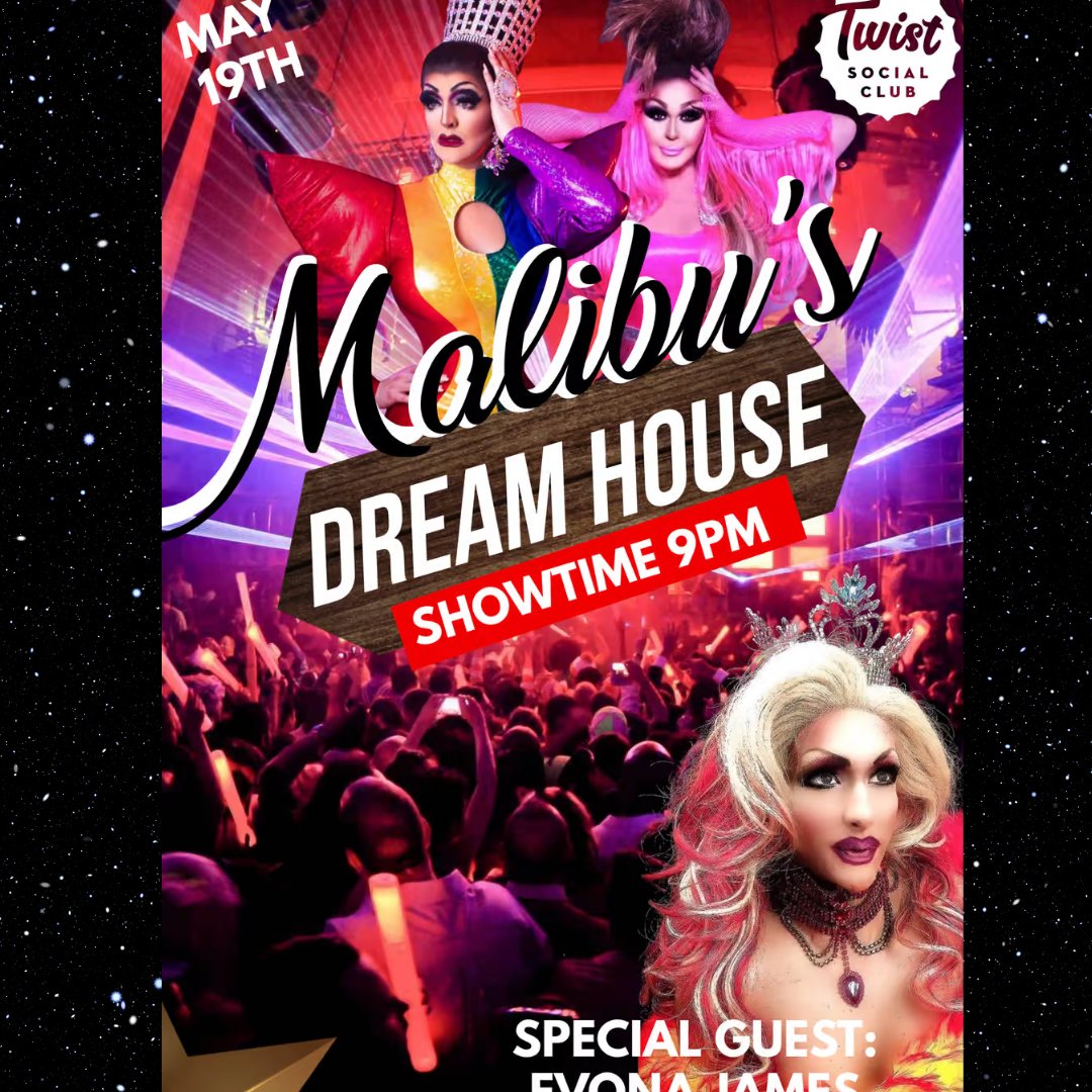 Come out to Twist tonight for Malibu's Dream House drag show. Hosted by Malibu Peruu and co hosted by Danyel Vasquez. Featuring special guest Evona James. 
Show starts at 9PM
#Cleveland #dragqueens #lgbtq