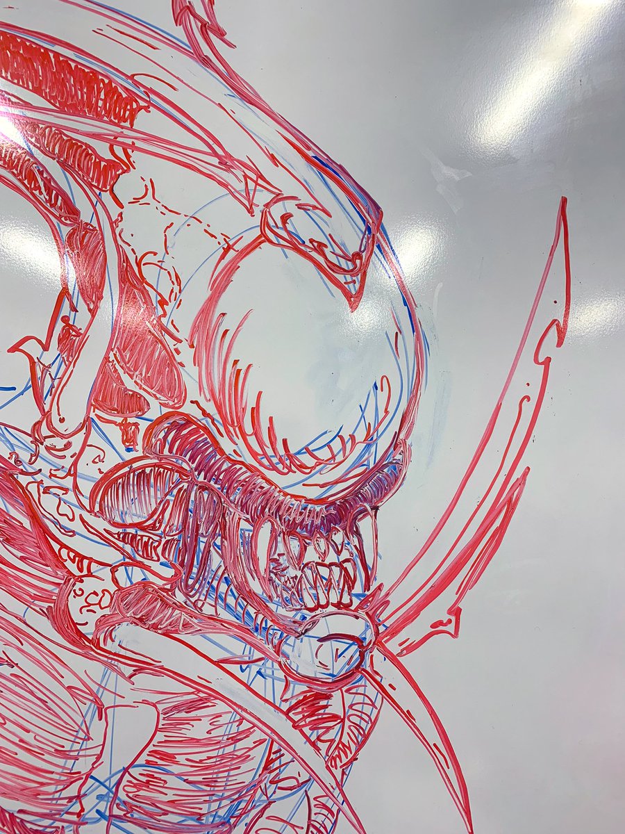 m_hauske's tweet photo. Day 19 - May Drawing Challenge. I left a little surprise on the dry erase board. @MrsReynoldsArt #maydrawingchallenge #dailydrawings #createdaily #mayartchallenge #Xenomorph #Alien #ExpoMarker https://t.co/6aZyNdY6xF