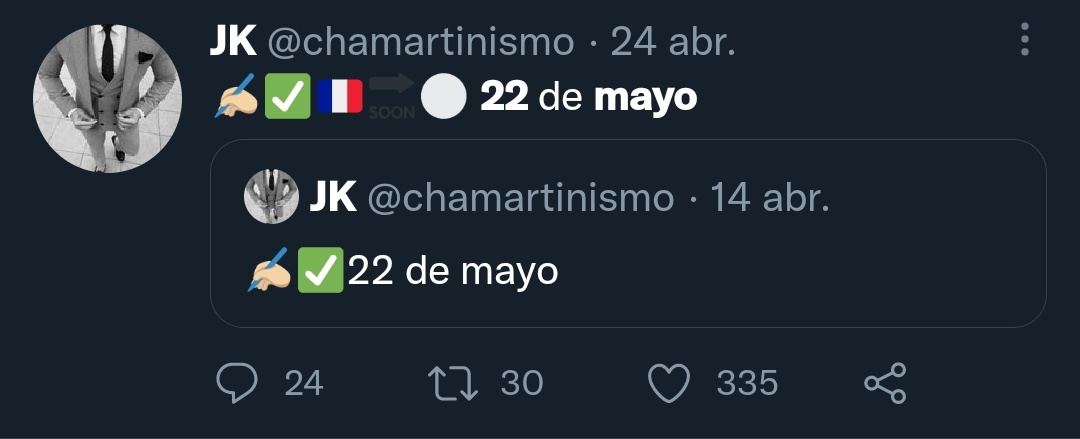chamartinismo's tweet photo. 🇲🇫 ÚLTIMA HORA: Kylian Mbappé anunciará que deja el PSG el 22 de mayo (domingo).

El Real Madrid, por su parte, no lo hará oficial hasta después de la final de la #UCL 

Acordaos quien os lo lleva diciendo desde abril👇🏼 https://t.co/vhxwNyR2fn