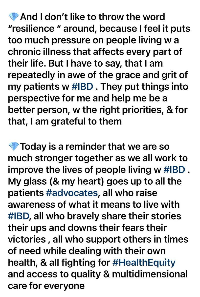 🔆On #WorldIBDDay2022 

💜I want to recognize the lessons I have learned from my patients on what it means to care for people living w #IBD

#StrongerTogether 👇🏽