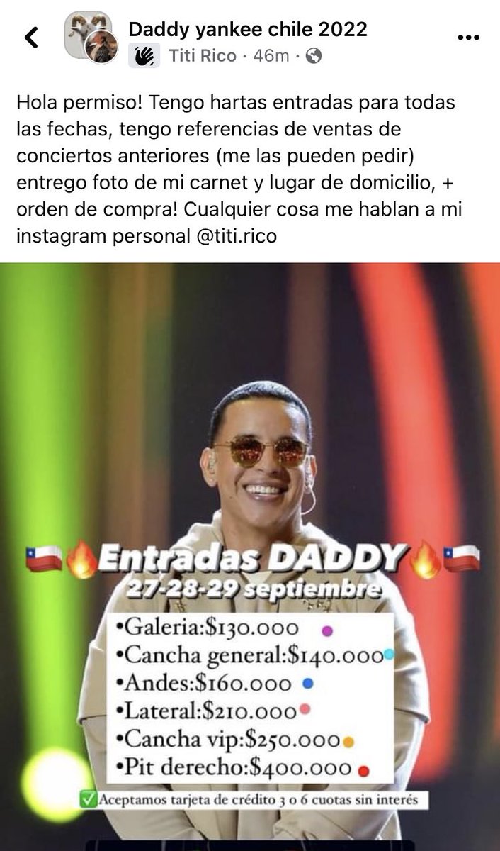 wecanlive4everr's tweet photo. @daddy_yankee por personas cómo está no pude comprar las 3 veces😞, la organización fue pésima porque estas personas se aprovecharon de la venta para revender el doble o el triple de caro! tengo mucha pena! y rabia😞💔! https://t.co/JcFTcfbuRN