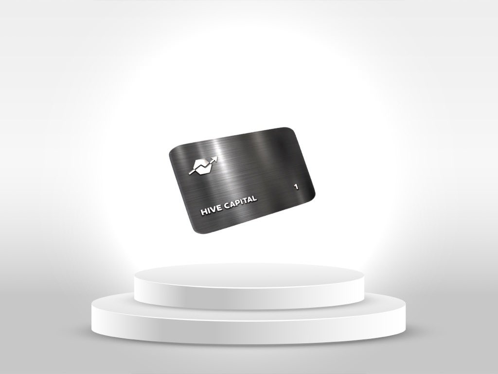 hiveCapitalDAO's tweet photo. @champmedici Building a investment #DAO on #Cardano to purchase tokens, nfts, stocks, and real estate. Join the Hive! 🐝🚀 Our Black Card membership nft will drop soon. https://t.co/qVLNoGipgu