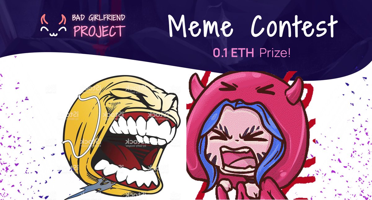 Hey y'all !! 

The best meme creation will be rewarded, we are looking for the one! 😁

Theme: Bad Girlfriend Project
🏅Prize: 0.1 ETH
 ⏳ Deadline: May 31th

To enter: 
Tweet your meme using #bgfmemecontest and tag <a href="/badgfproject/">BGF Project</a>

#memes #MemeContest #NFTS #NFTCommunity