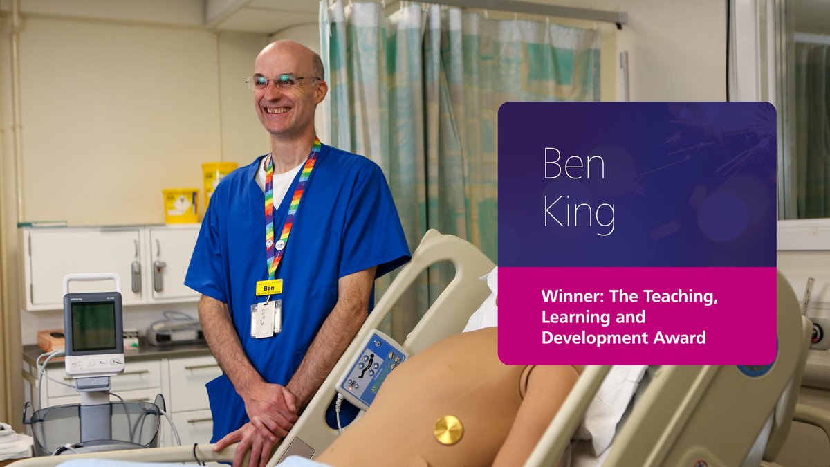 gloshospitals's tweet photo. Congratulations to Ben King, recipient of the Teaching, Learning &amp; Development Award! Known nationally as an expert in resuscitation training, Ben has guided immeasurable numbers of trainees through resuscitation courses of all levels. Well done Ben! #StaffAwards2022 https://t.co/B1MlWh7n3k