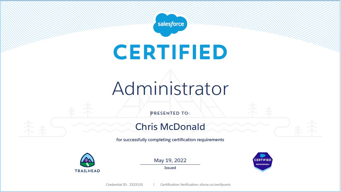 Just passed my @Salesforce Admin Certification Exam!
Thanks to all of the people that have helped inspire, motivate & teach me.
@SalesforceAdmns @Trailhead #AwesomeAdmin #Trailhead #Salesforceadmin #TrailblazerCommunity #YouCanDoItToo