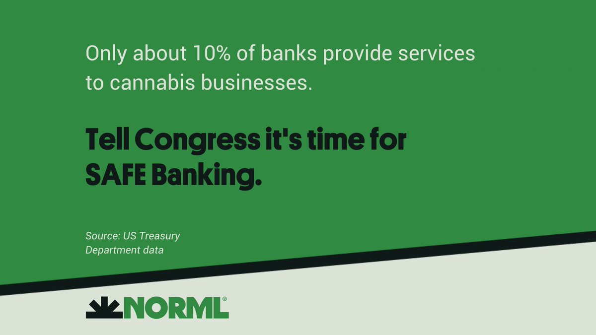 NORML's tweet photo. Help us fight to bring more financial services to the growing number of #cannabis businesses.

#TakeAction today: https://t.co/eVixLz5SVU https://t.co/kzunJLsX9c