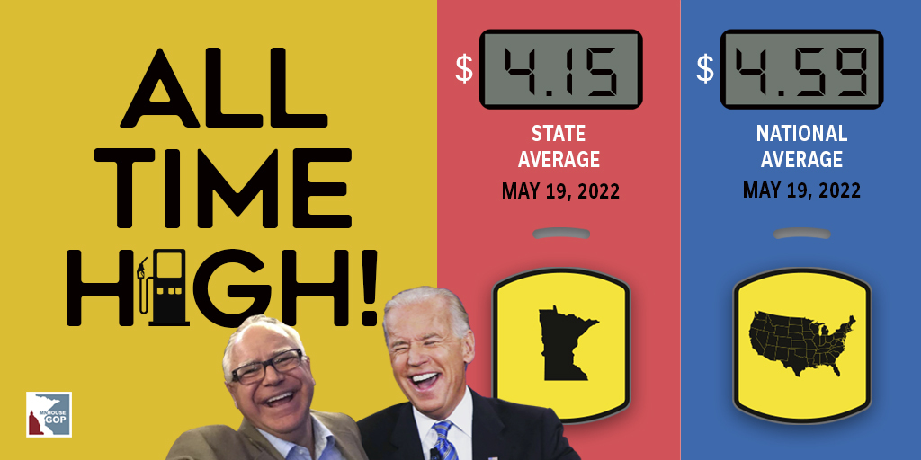 Across the country, failed Biden/Walz policies have pushed gas prices to record highs. #mnleg