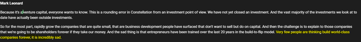 cavanhaleonardo's tweet image. $CSU Mark Leonard on (ad)venture capitalists