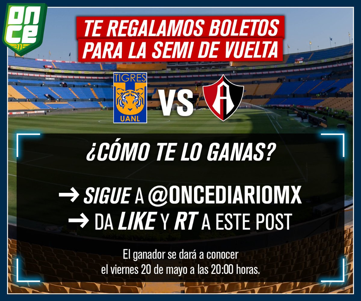 🚨 TE REGALAMOS BOLETOS PA'L TIGRES VS. ATLAS 🚨

Participa por un pase doble para la Semi de Vuelta entre #Tigres y #Atlas en el Uni. 🔥

¡Sigue los pasos! 👇