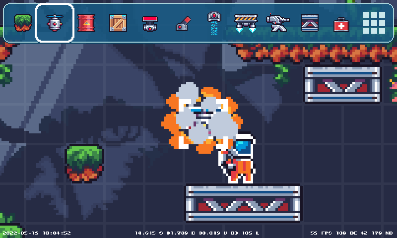 play_moddy's tweet photo. Late night editor testing, and I caught a couple of juicy bugs #gamedev #indiegamedev #retrogaming #pixelgame #pixelart #playmoddy https://t.co/eZJkOC9lqn