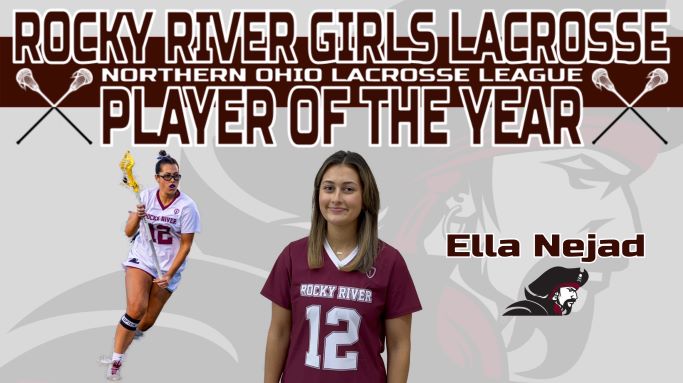 rivergirlslax's tweet photo. Congratulations to Ella Nejad who has been named the 2022 NOLL Player of the Year.  Ella finished the regular season 2nd on the team in Goals, 2nd-Assists, 2nd-GBs, 3rd-CTOs, and 1st-DCs. A great season and a great honor, but there is more work to do. #YouAintSeenNothingYet https://t.co/T8euI9VN3f