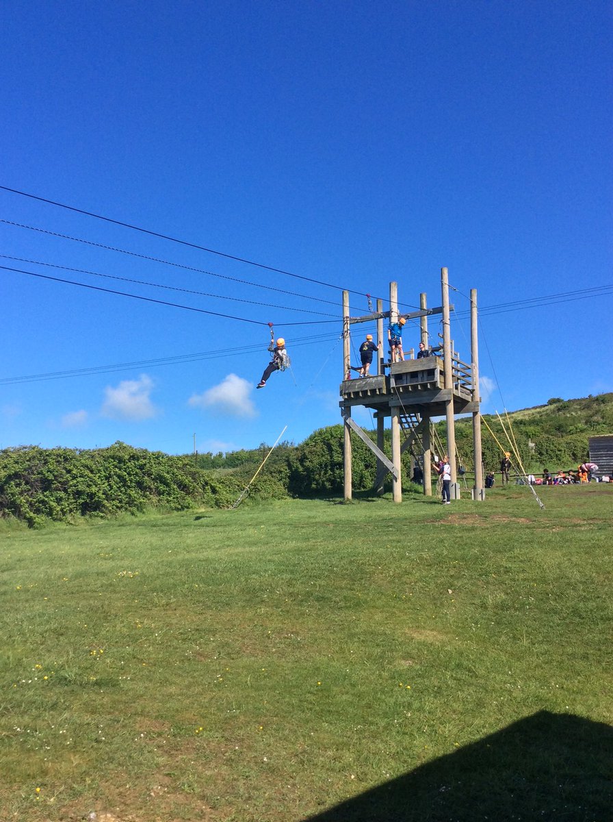 StPetersPilning's tweet photo. With the sun finally shining down on us, Day Five was off to a high note - quite literally! We started off with a Snapshot challenge, then split up again for Groups Two and Three up to a zipwire while Group One were off to practice their aim. 😎 https://t.co/TCqZYjFHcB