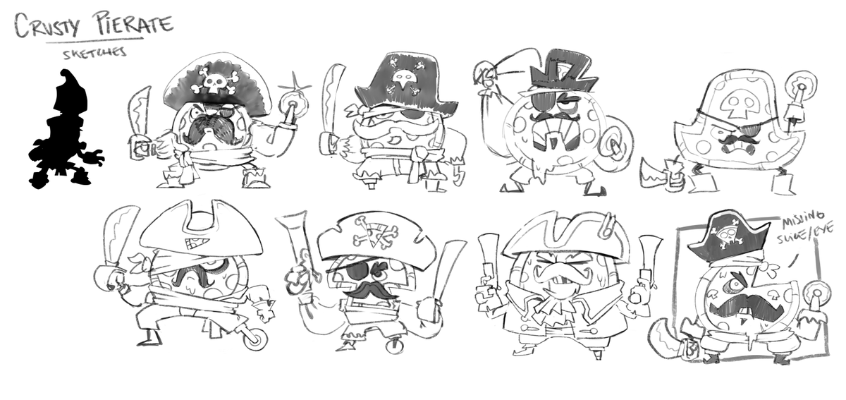 TicTocGames's tweet photo. Hey, this is Daniel the art director for Writer's Block! Right now I'm designing the look of our act 2 enemies like this Crusty Pierate

#indiegame #gamedev #gameart https://t.co/cp0kADmFrA