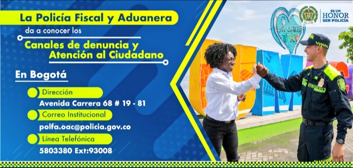 GuajiraPolicia's tweet photo. Con nuestra @PoliciaAduanera damos a conocer los diferentes canales de denuncia y atención al ciudadano #AtenciónAlCuidadano #EsUnHonorSerPolicía https://t.co/mJkP5VMEIX