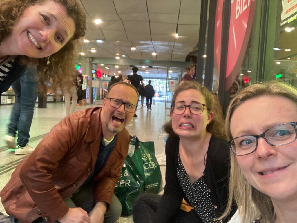 Vicky James (@jickyvames) on Twitter photo Crisis management meeting at Paris Montparnasse after a delayed Eurostar journey, missed connection and emergency coach meaning a hotel arrival of c0200.
Spirits are still high - what a dream team! 😅😴
@SaxophoneLil <a href="/ZoeOrchMgr/">Zoe Poyser</a> <a href="/anydaykevin/">Kevin Myers</a> #BBCNOWRennes22 Crisis management meeting at Paris Montparnasse after a delayed Eurostar journey, missed connection and emergency coach meaning a hotel arrival of c0200.
Spirits are still high - what a dream team! 😅😴
@SaxophoneLil <a href="/ZoeOrchMgr/">Zoe Poyser</a> <a href="/anydaykevin/">Kevin Myers</a> #BBCNOWRennes22