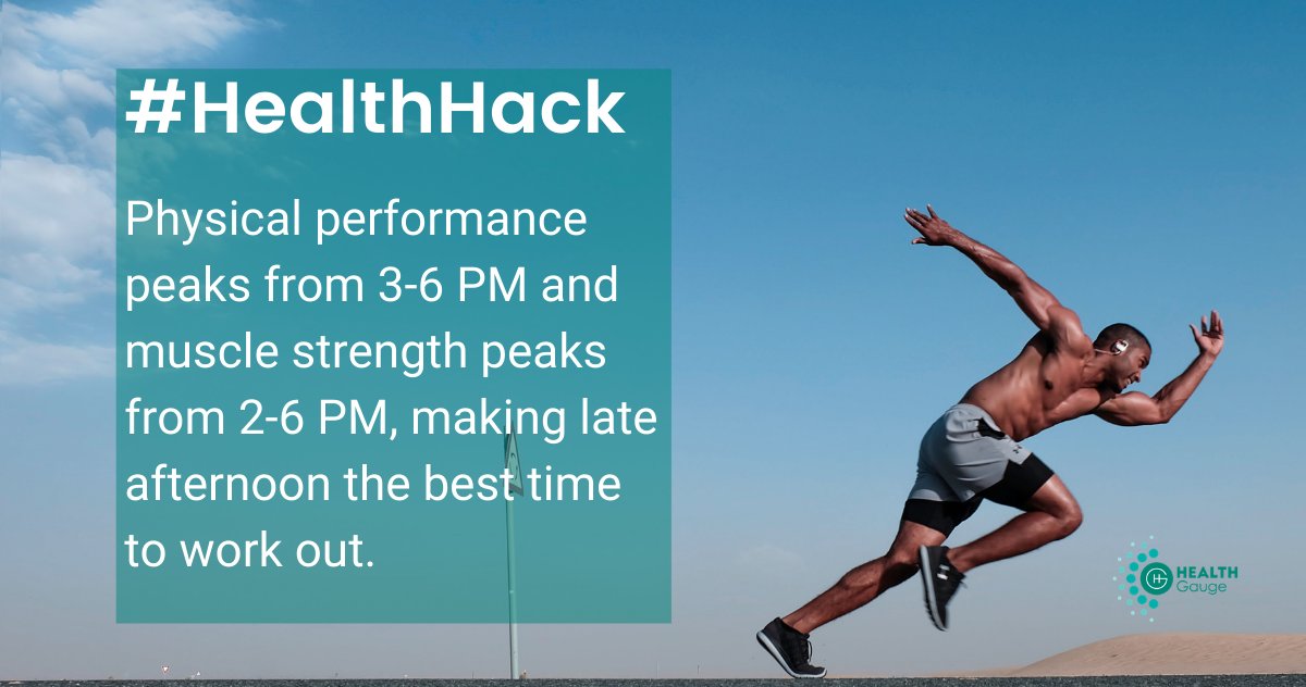 You are strongest and most agile in mid-afternoon. 💪 #HealthHack 

More health tips&gt; healthgauge.com