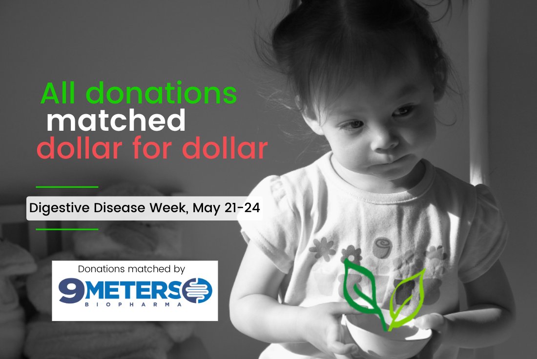 Double your impact! <a href="/9metersbio/">9 Meters Biopharma, Inc.</a> is matching all contributions up to $7,500 during #DDW2022! That's May 21-24st. #foodsecurity #hunger #CeliacDisease #matchedgiving