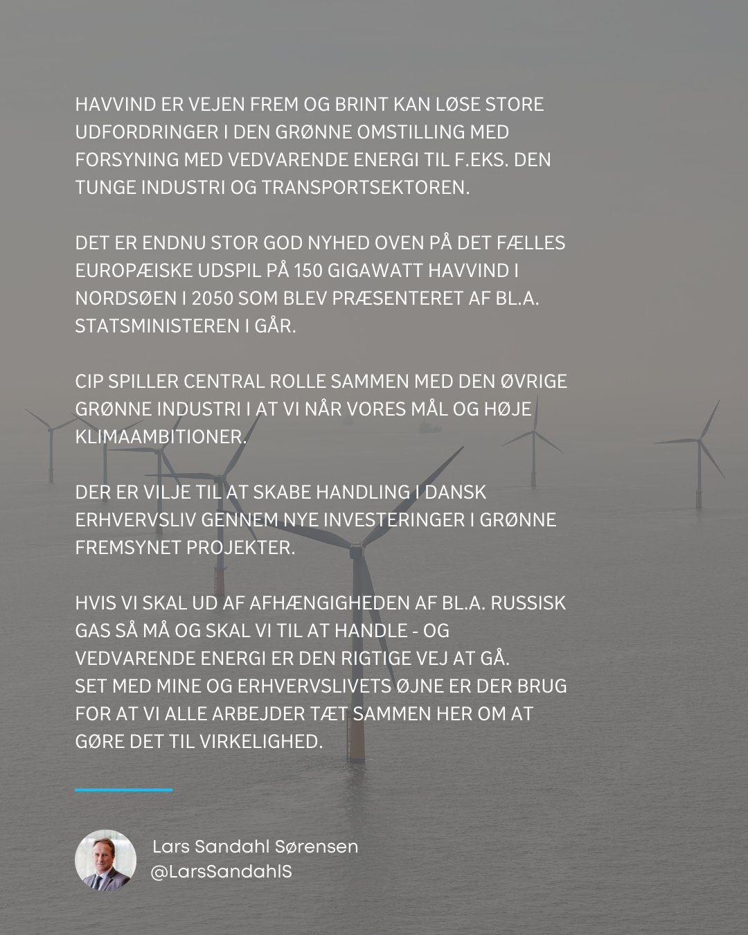 DI - Dansk Industri on Twitter: "�� @LarsSandahlS: Spændende vision fra Copenhagen Infrastructure 