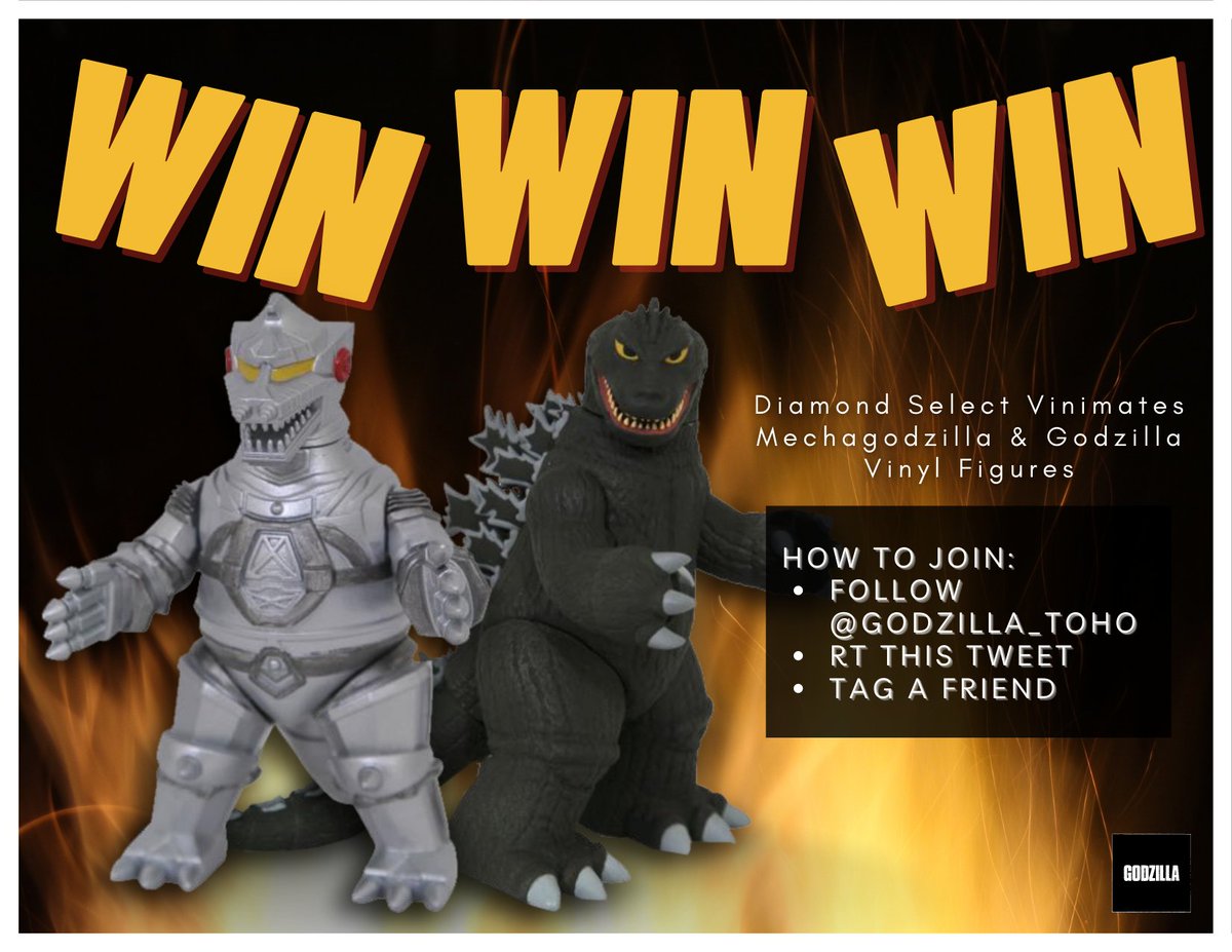 Godzilla_Toho's tweet photo. 📣 #GIVEAWAY 📣

Get a chance to WIN this Diamond Select Vinimates #Mechagodzilla &amp; #Godzilla Vinyl Figures!

Here's how to join:
🔥 Must follow @Godzilla_Toho
🔥 RT this tweet
🔥 Tag a friend

Giveaway ends 5/26 11:59PM PST
#ThrowbackThursday https://t.co/j5o9VmaQsm
