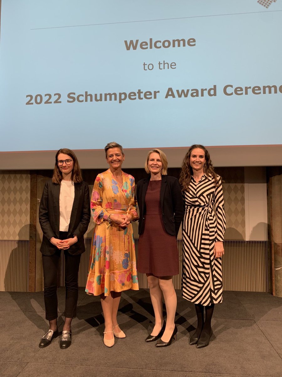 Margrethe Vestager (@vestager) on Twitter photo Meeting of generations <a href="/oenb/">OeNB</a> for the #SchumpeterAward Congratulations <a href="/AnjaPrummer/">Anja Prummer</a> & Maryna Tverdostup. You are great - such well deserved honours to both of you. Thanks <a href="/J_Kohlenberger/">Judith Kohlenberger</a> for your inspiring introduction! Meeting of generations <a href="/oenb/">OeNB</a> for the #SchumpeterAward Congratulations <a href="/AnjaPrummer/">Anja Prummer</a> & Maryna Tverdostup. You are great - such well deserved honours to both of you. Thanks <a href="/J_Kohlenberger/">Judith Kohlenberger</a> for your inspiring introduction!