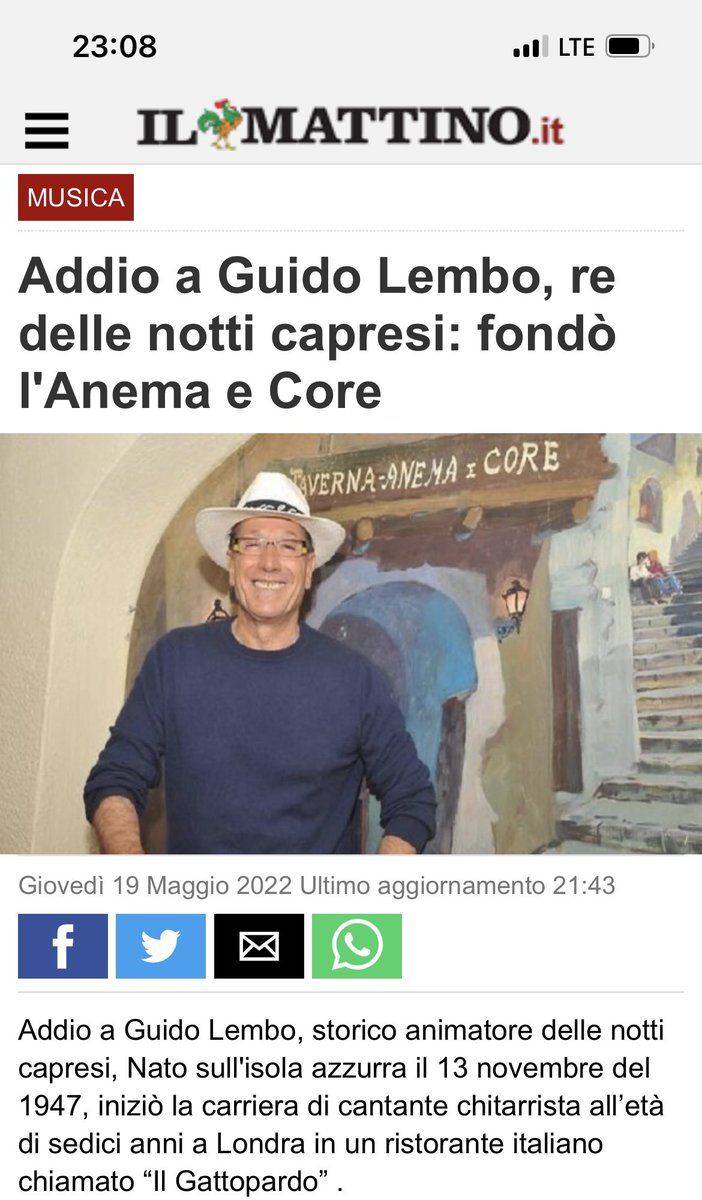 annaconte81's tweet photo. Ci sono rimasta male perché non l’ho mai visto dal vivo…però rimane il bel ricordo❤️…la musica 🎵 napoletana #guidolembo https://t.co/SjEF0ugO20