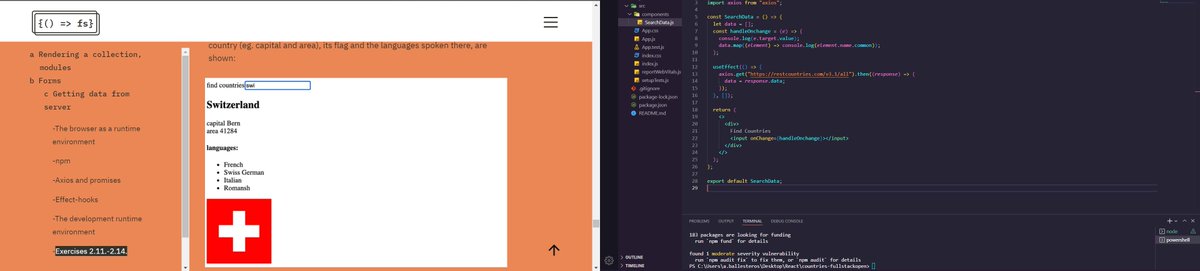 ultrasoft__'s tweet image. Working on Countries app by #fullstackopen #React #ReactJS #webdevelopment #webdev #dev #100DaysOfCode