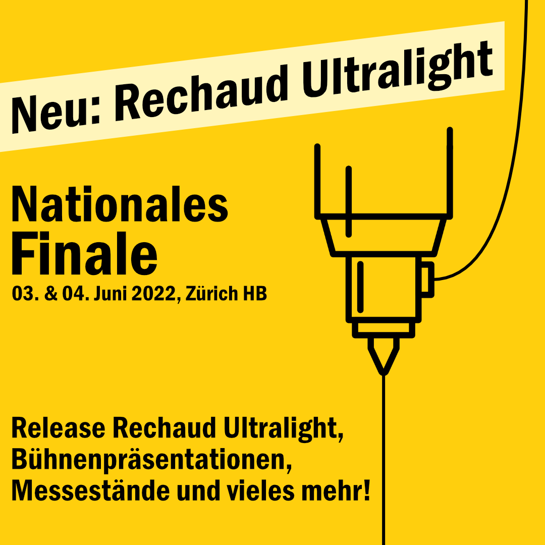 03. und 04. Juni 2022, das nationale Finale des YES Company Programme steht an!

Am Zürich HB erwarten Sie die Messestände der Top 25 Miniunternehmen, Bühnenpräsentationen, das neue AlpeDose Rechaud Ultralight und vieles mehr. Wir freuen uns darauf, Sie zu treffen!