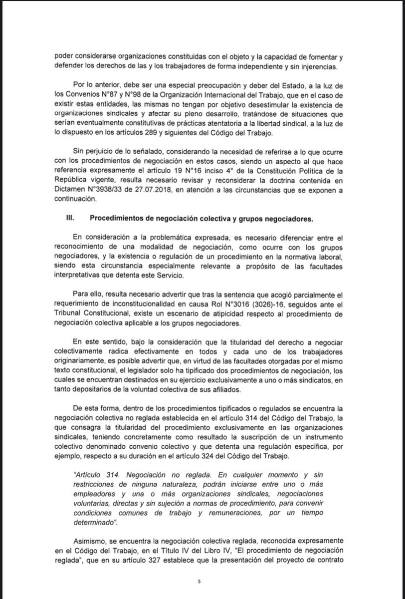 alvardominguez's tweet image. Adiós a los grupos negociadores. Dictamen 810-15, 19.5.2022. La Dirección del Trabajo salvando el barco