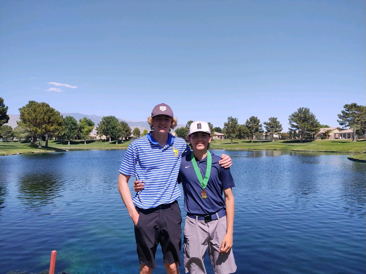 LowryHigh's tweet photo. Congratulations to Landon Esquivel for the 5th place finish and Cal Peters for the 9th place finish at the Golf State Championship #GoBucks #LBGolf https://t.co/giYwU60ipq