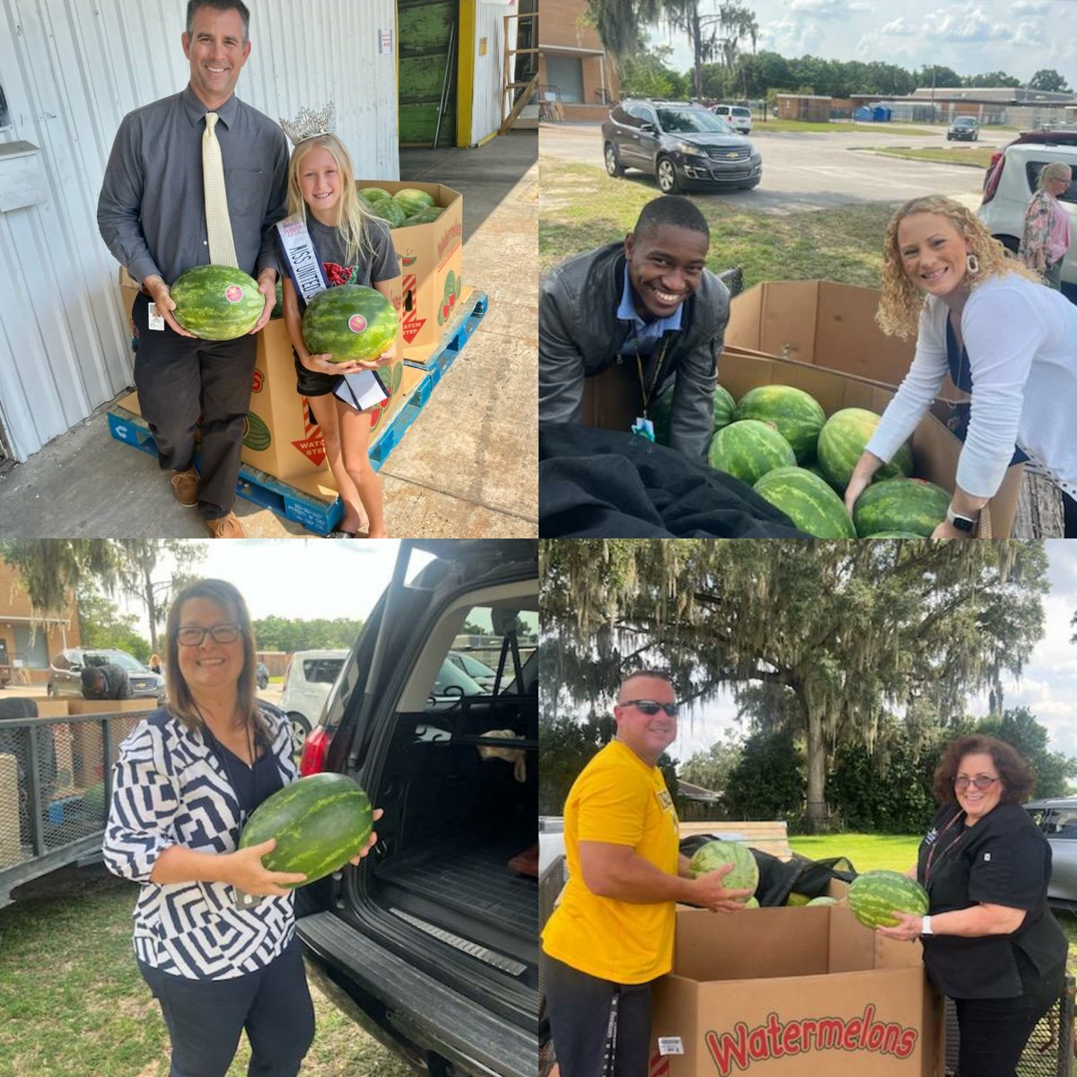 Thank you, Lily Conley, 2022 LIttle Miss FL Agriculture, for the watermelons! How did you know our teachers are "one in a melon"? <a href="/PolkSchoolsNews/">Polk County Public Schools</a> #welovelily #weloveteachers