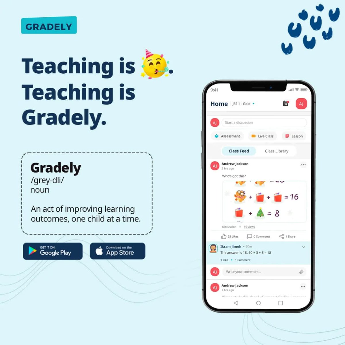 MzTbonee's tweet photo. The new era of teaching with ease is here! Share this with a teacher you know.
Teaching is Gradely. Join the winning @gradelyng https://t.co/4qY2bHsGIg