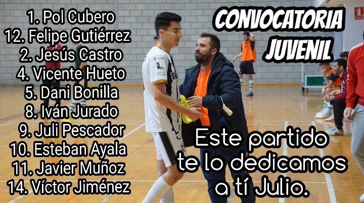 Último partido de la temporada.
Última convocatoria.
Domingo 25 a las 12,00
Jugamos en Fidiana ante @cordobafutsal_ 
Vamos equipo....
Vamos chavales a darlo todo 

#baenafutsal 
#somosjuveniles