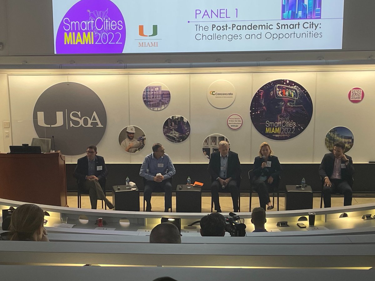 Laercioabq's tweet photo. Today I had the opportunity to be at @univmiami in a panel discussion about #SmartCities next to great professionals. We've shared our perspectives about how #technology is not a luxury anymore, it is quality of life, and a key to improving people’s lives. https://t.co/N3XiGR13hT