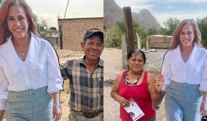 avieu's tweet photo. A la candidata de Morena, @MarinaVitela_ no le gusta hacer campaña en comunidades rurales de #Durango y manda un cartón para que la gente se tome fotos 🙄🤦🏻‍♀️. Dónde quedó eso de primero los pobres?, ¡qué vergüenza! Ccp @lopezobrador_ https://t.co/uElDyLq81s