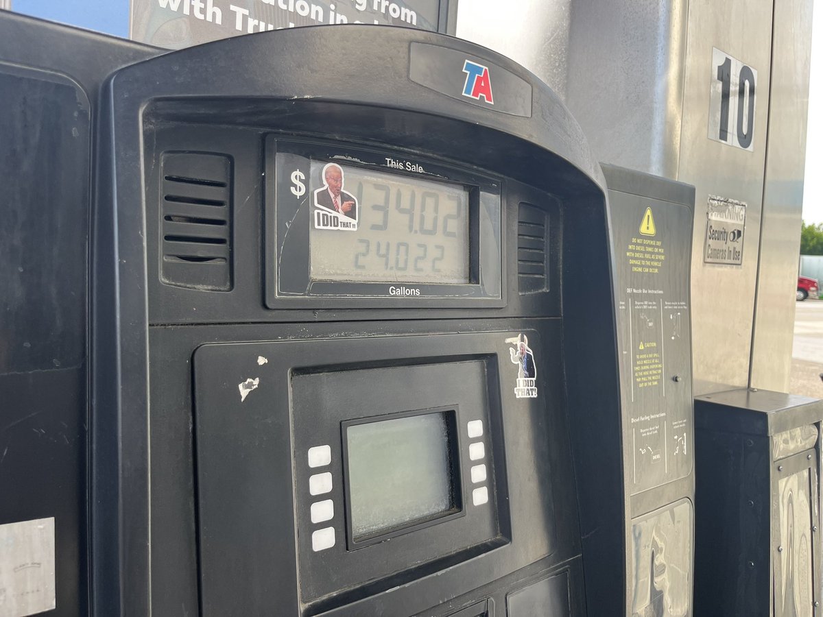 Hey <a href="/TATravelCenters/">TravelCenters of America</a>, somebody at the Knoxville East store with zero idea of how economics works keeps vandalizing your diesel pumps. Might be an employee. 
Y’all might wanna look into it.